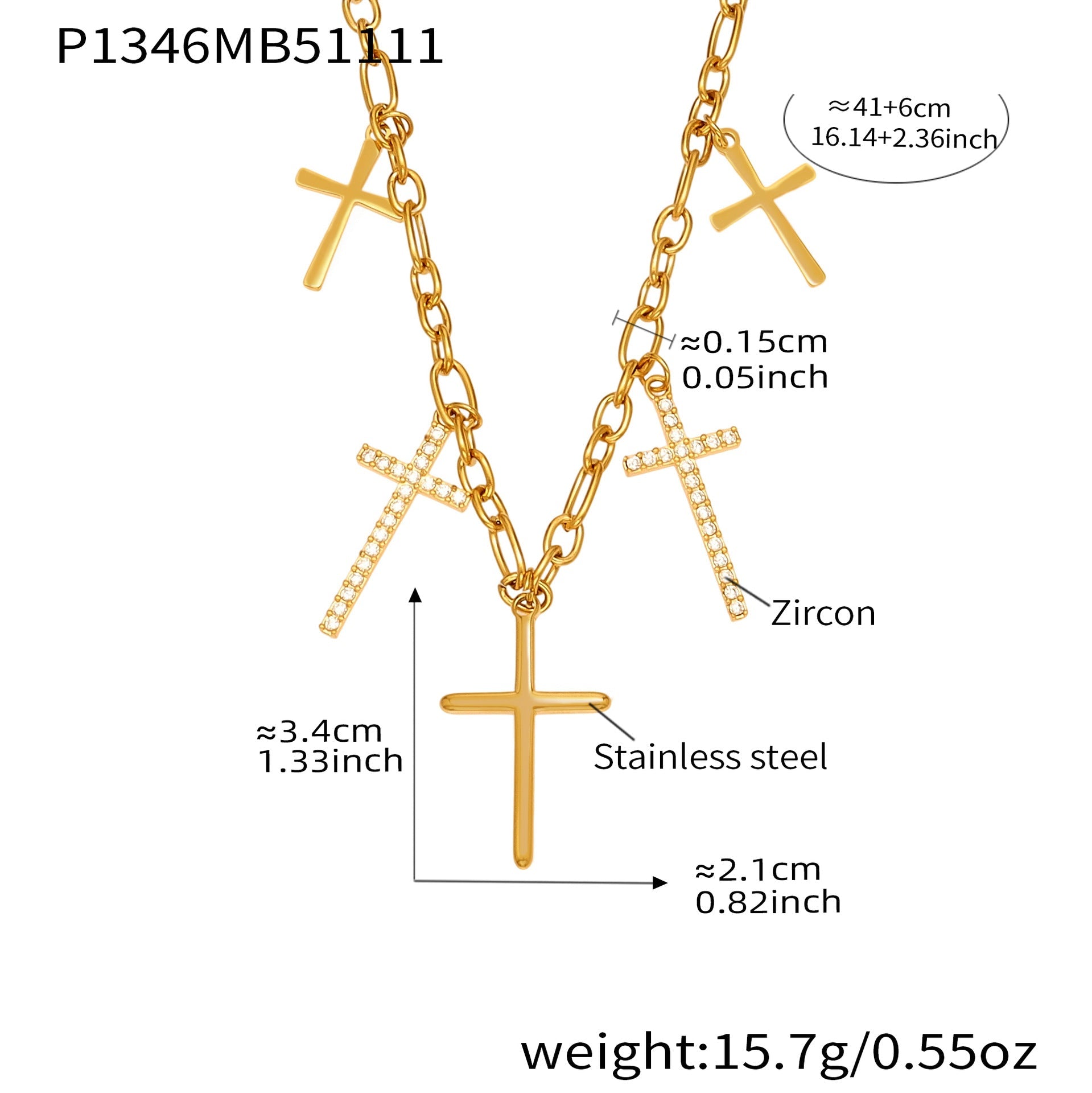 Pavé Cross Layering Necklace