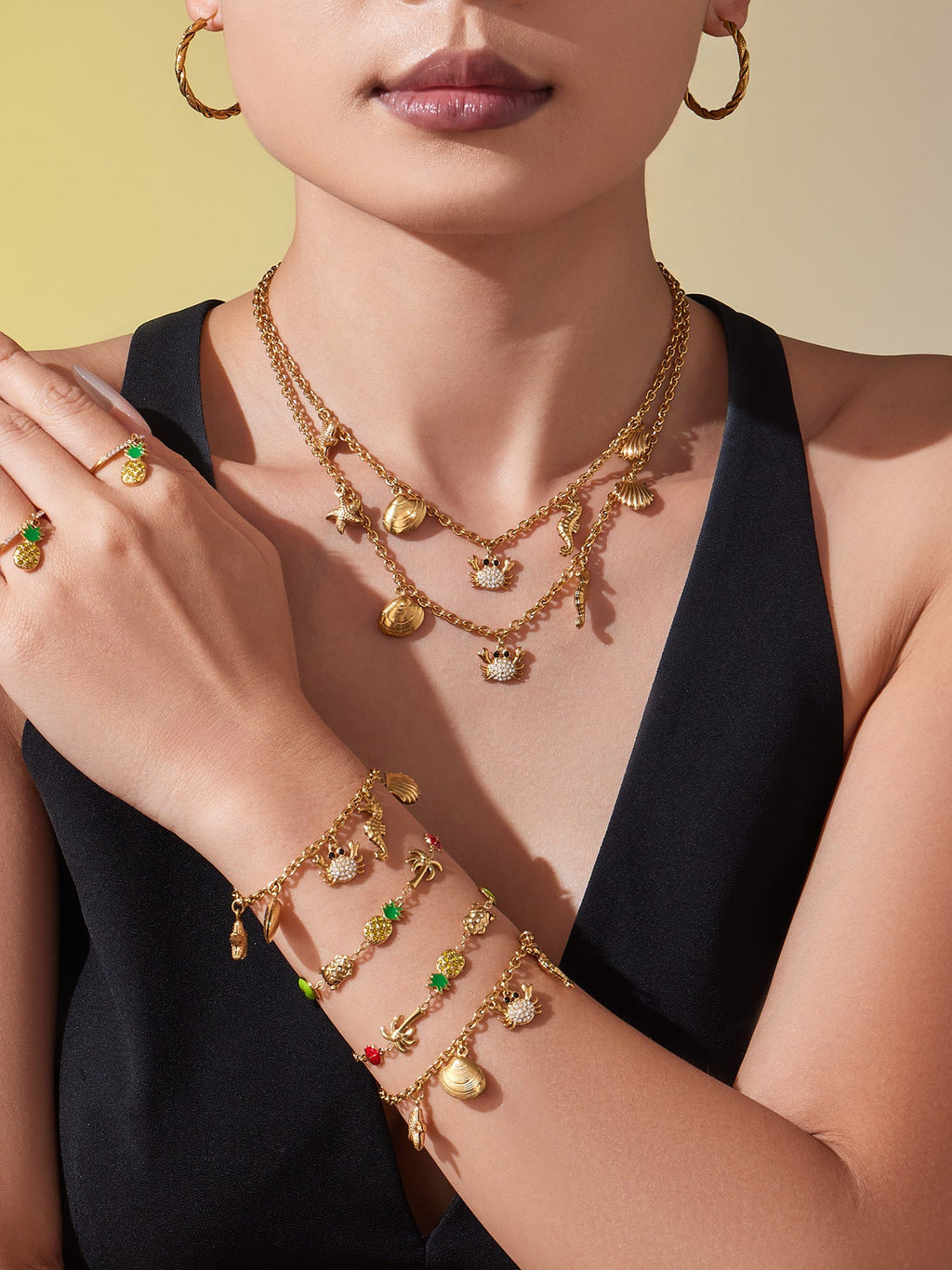 Ocean & Fruit Charm Jewelry Collection