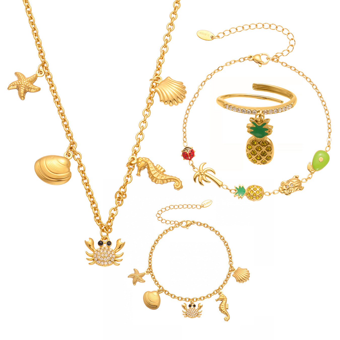 Ocean & Fruit Charm Jewelry Collection