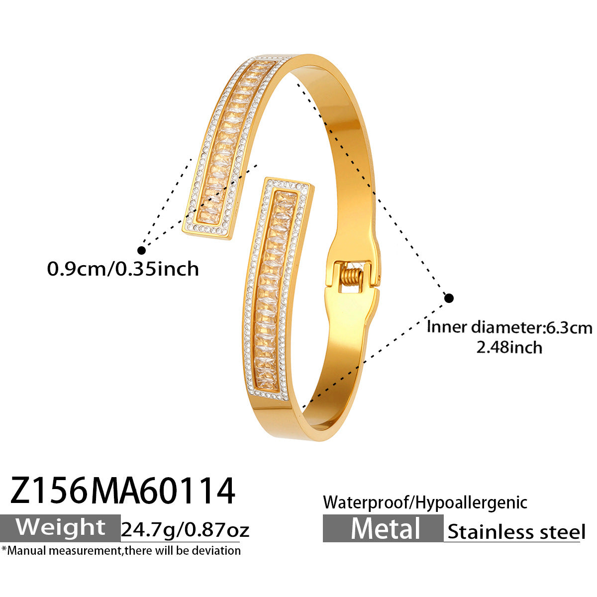 316L Stainless Steel Sparkling 5A Zircon Pavé & Enamel Daisy Bracelet Set
