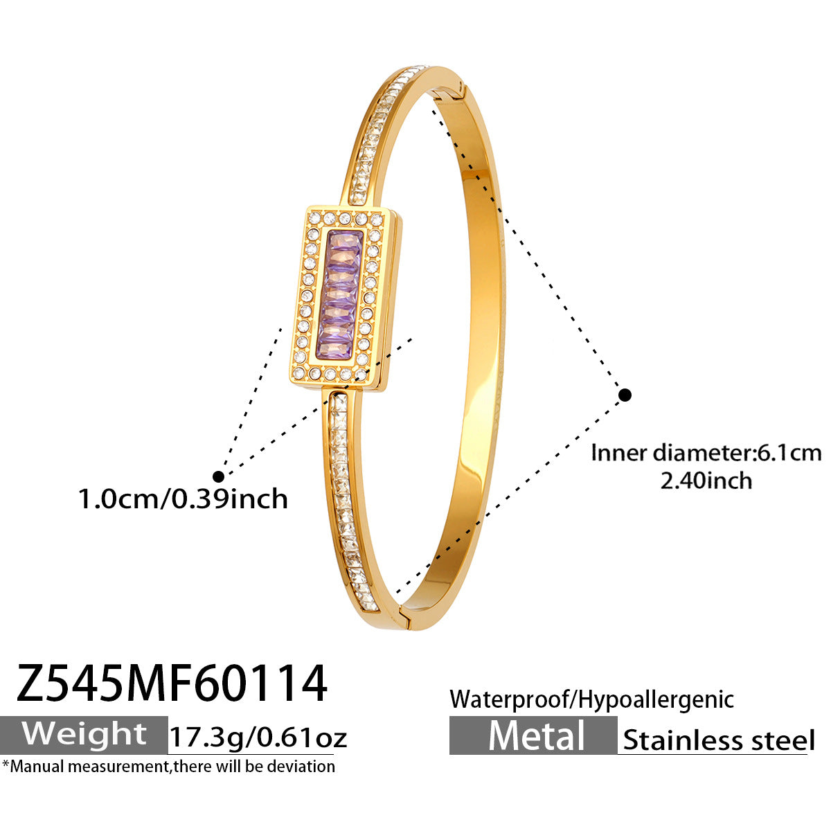 316L Stainless Steel Sparkling 5A Zircon Pavé & Enamel Daisy Bracelet Set