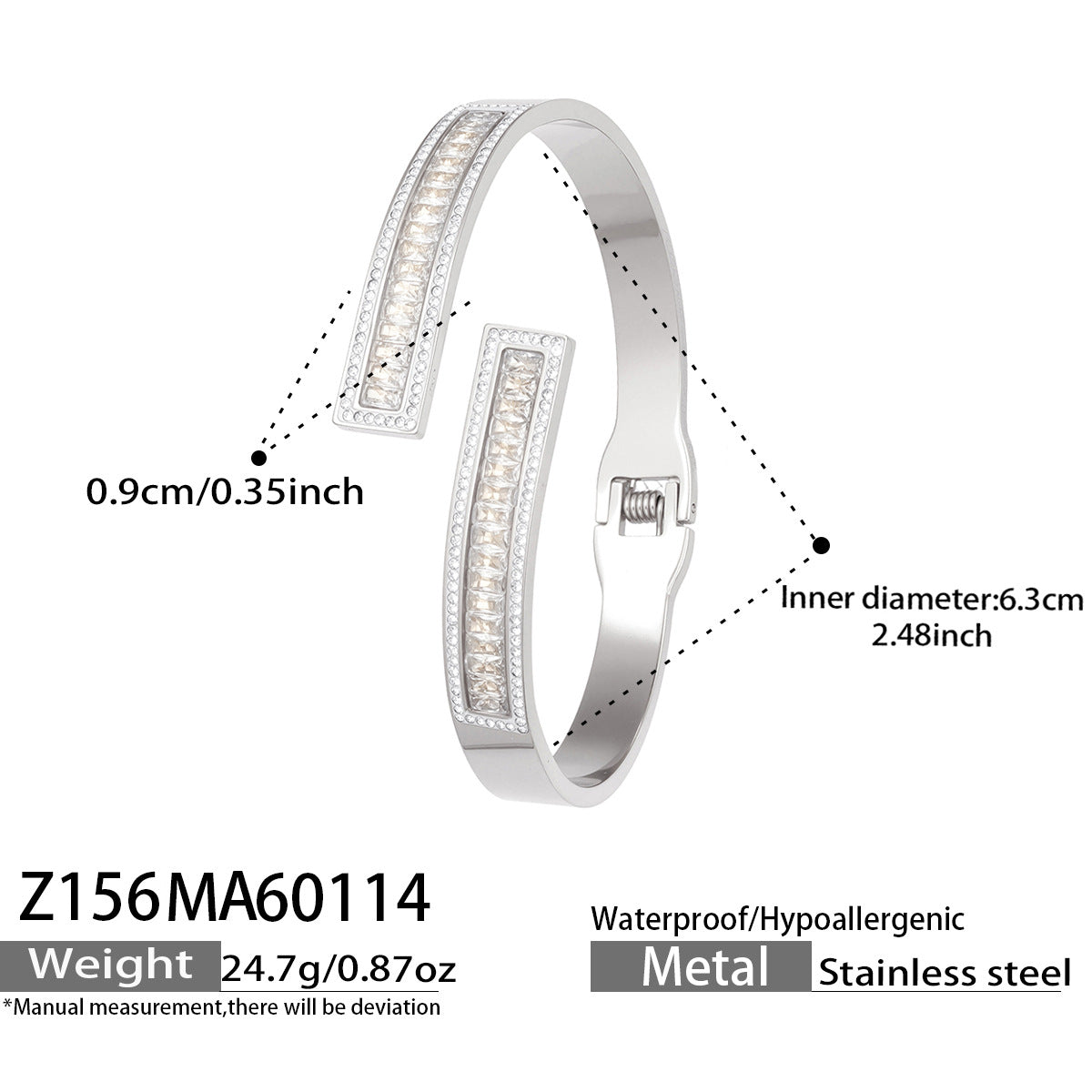 316L Stainless Steel Sparkling 5A Zircon Pavé & Enamel Daisy Bracelet Set