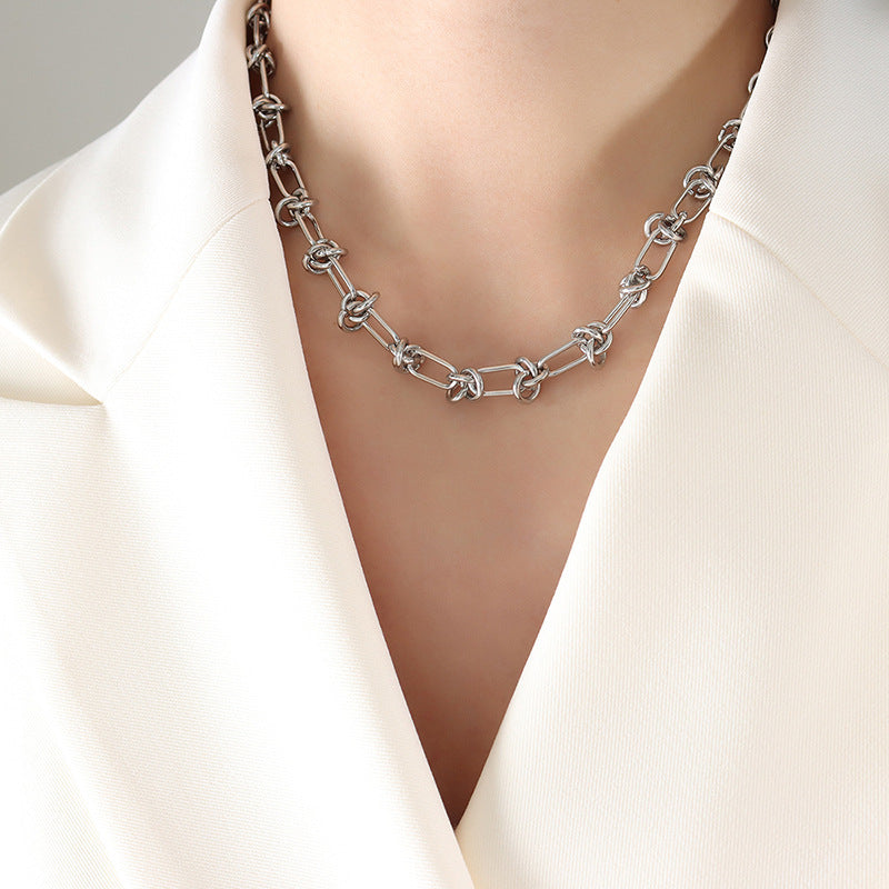 Knotted Paperclip Chain Bracelet Set