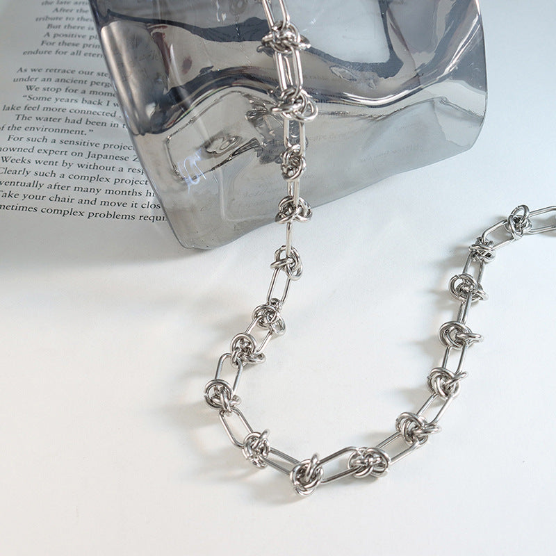 Knotted Paperclip Chain Bracelet Set