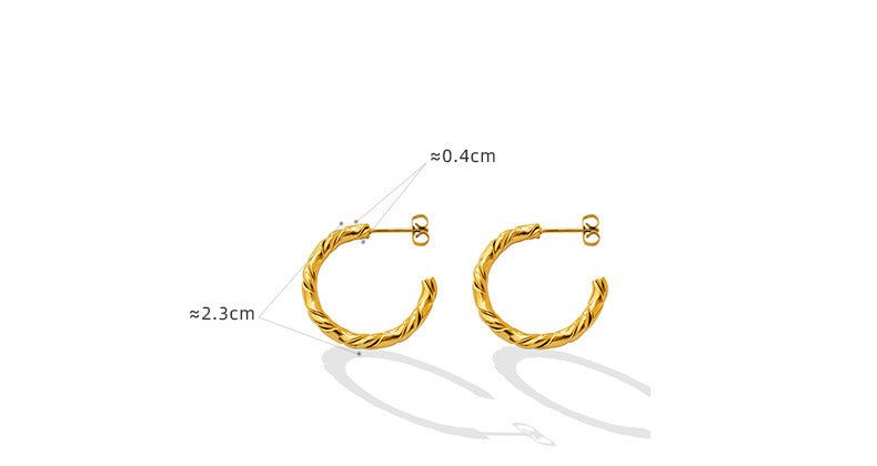 Twisted C-Hoop Earrings