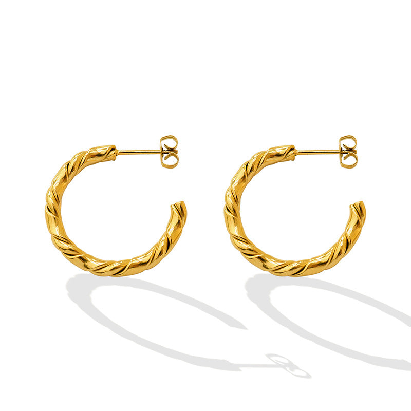 Twisted C-Hoop Earrings