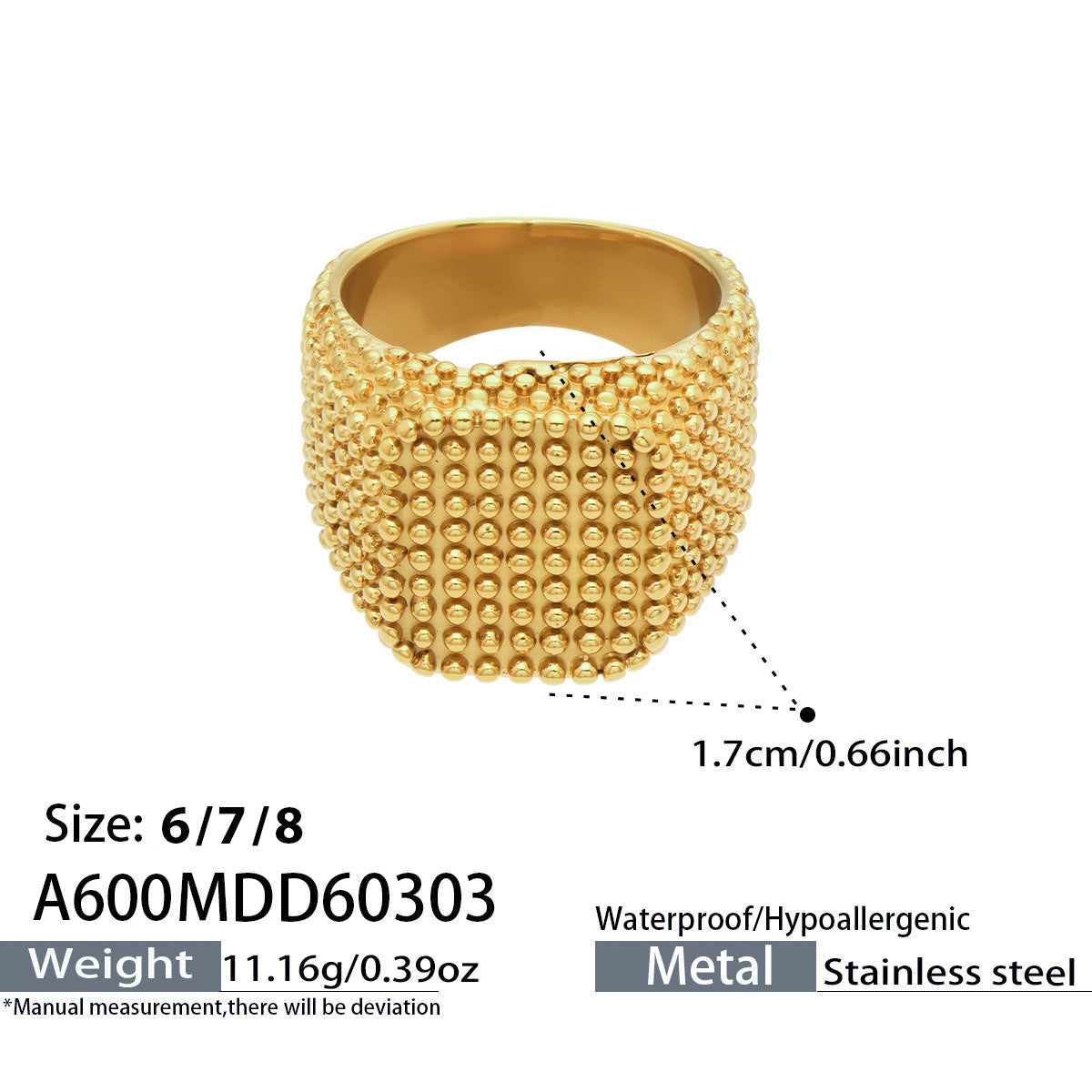 Vintage Square Wide Band Ring