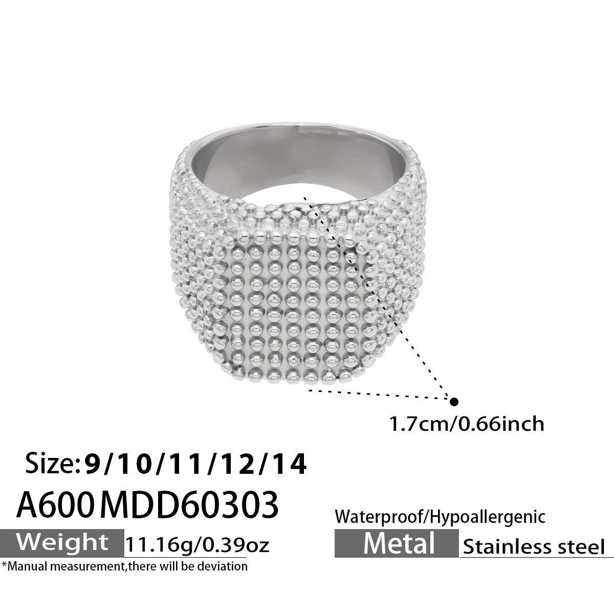 Vintage Square Wide Band Ring