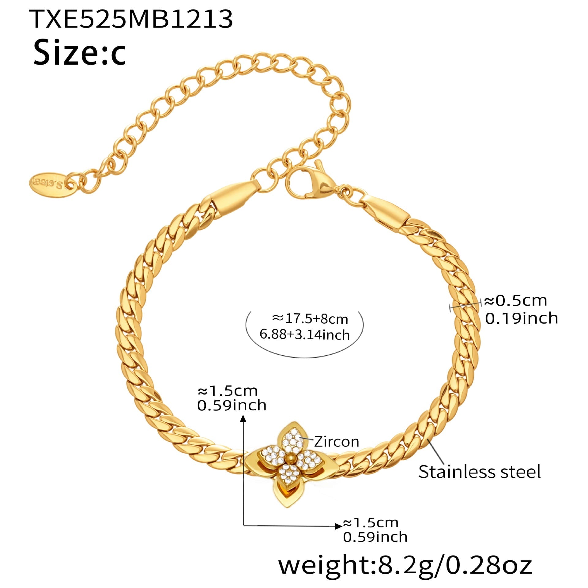Zircon Flower Necklace & Bracelet Set
