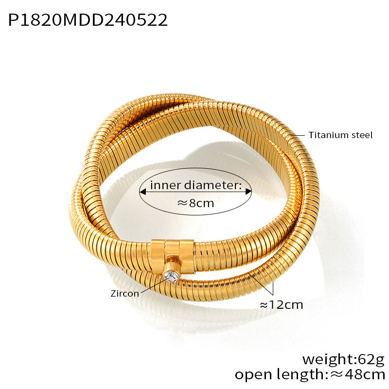 316L Stainless Steel Zirconia Herringbone Necklace