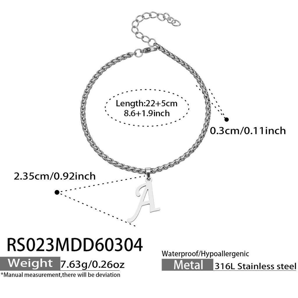 Initial Letter Anklet | 18K Gold Minimalist