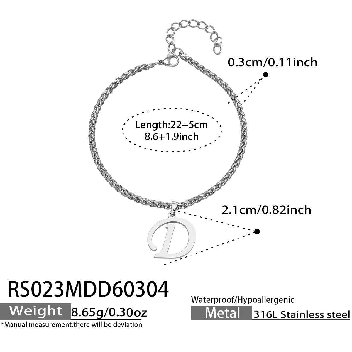 Initial Letter Anklet | 18K Gold Minimalist