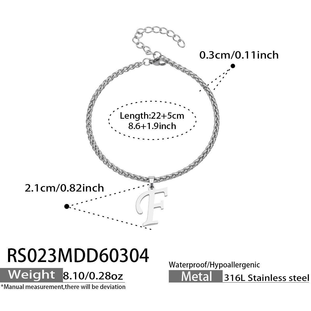 Initial Letter Anklet | 18K Gold Minimalist