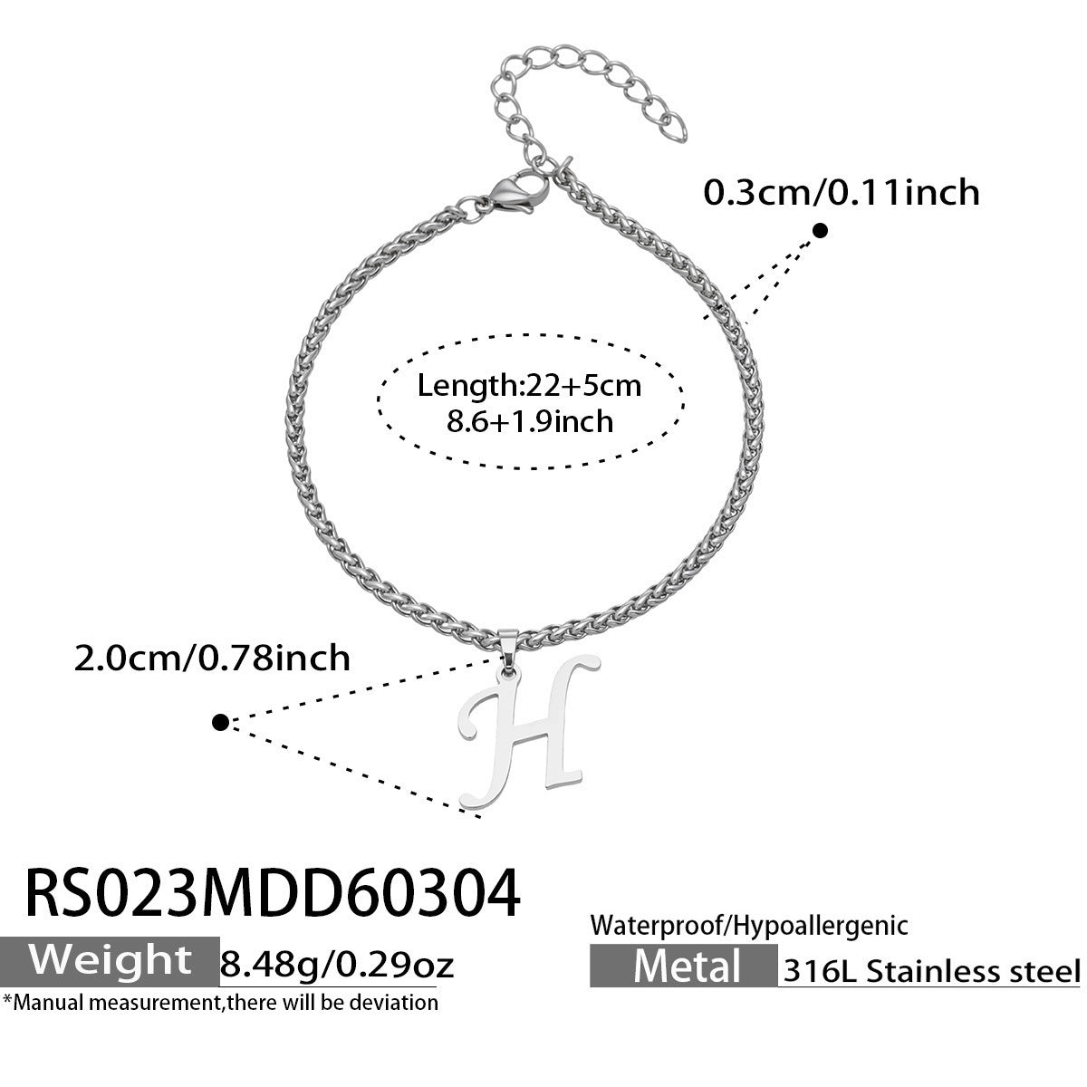 Initial Letter Anklet | 18K Gold Minimalist