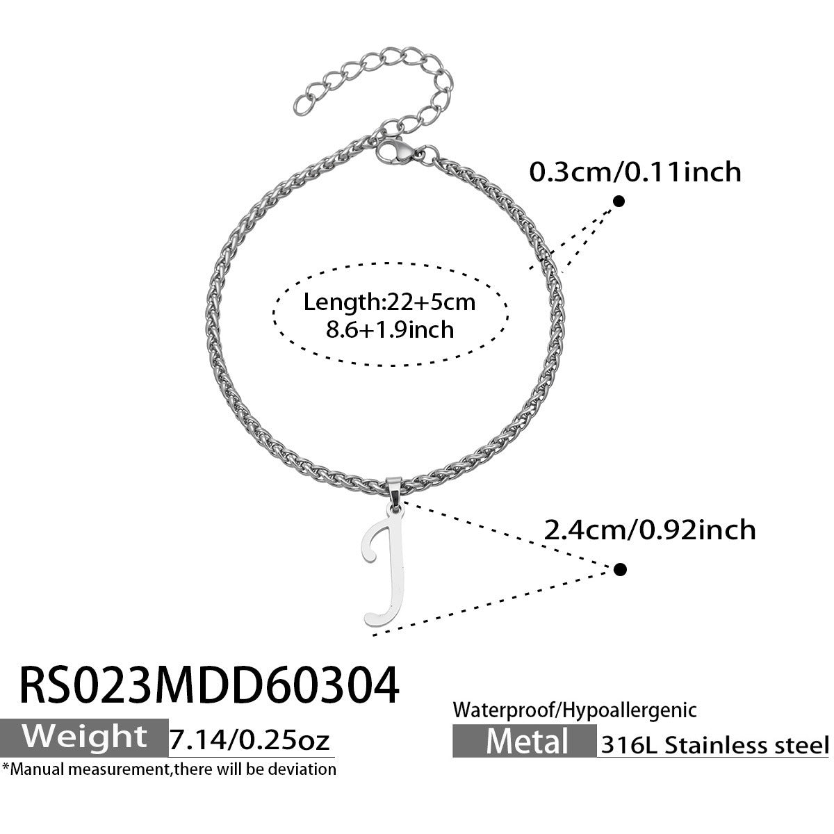 Initial Letter Anklet | 18K Gold Minimalist
