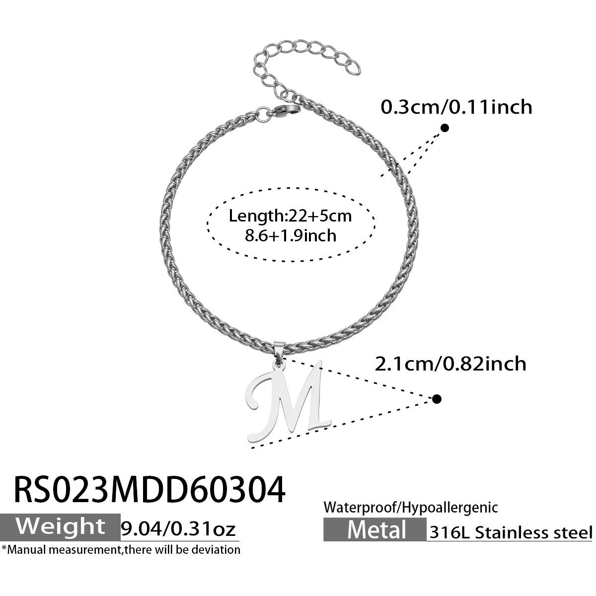 Initial Letter Anklet | 18K Gold Minimalist
