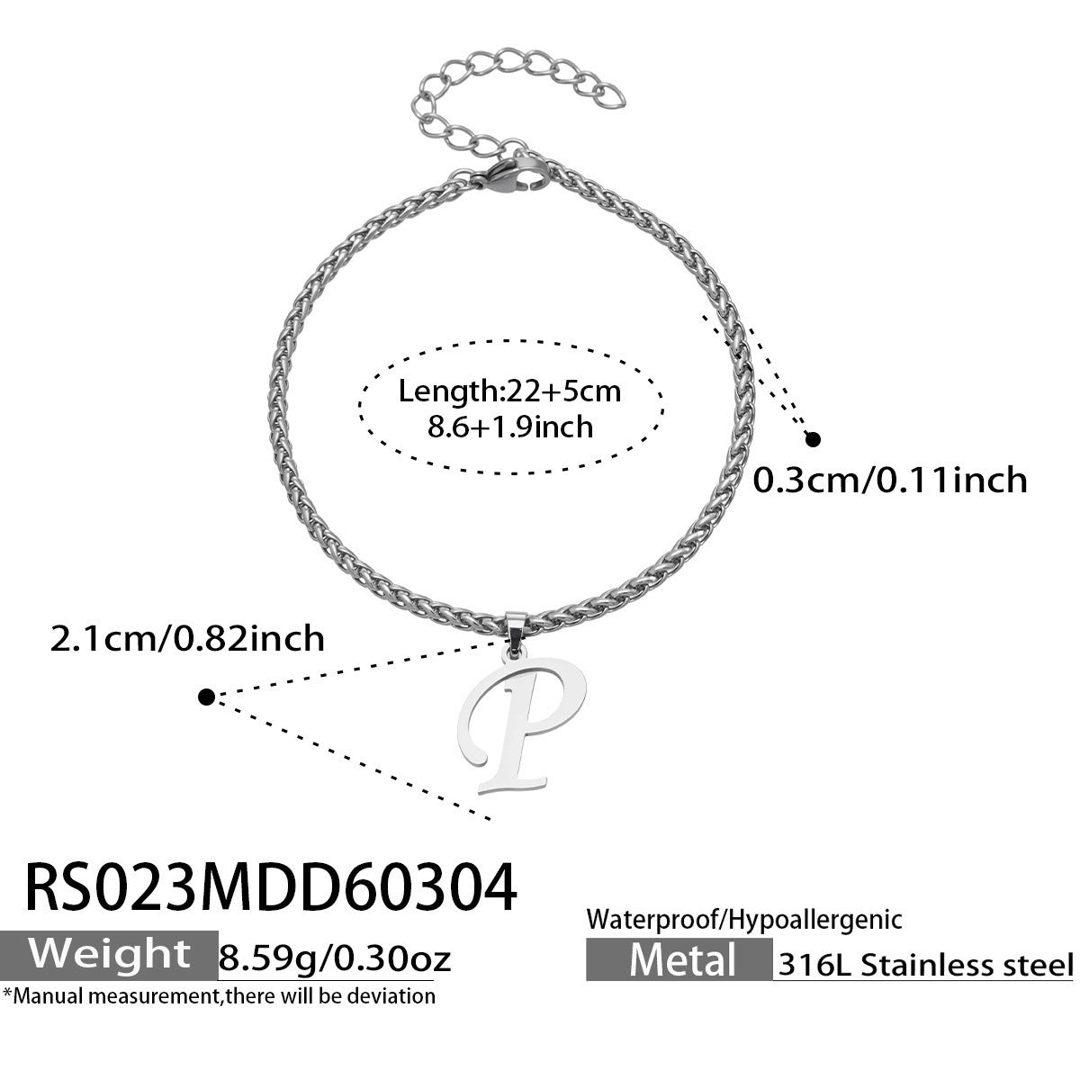 Initial Letter Anklet | 18K Gold Minimalist