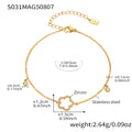 Pavé Zircon Hollow Flower Tassel Anklet