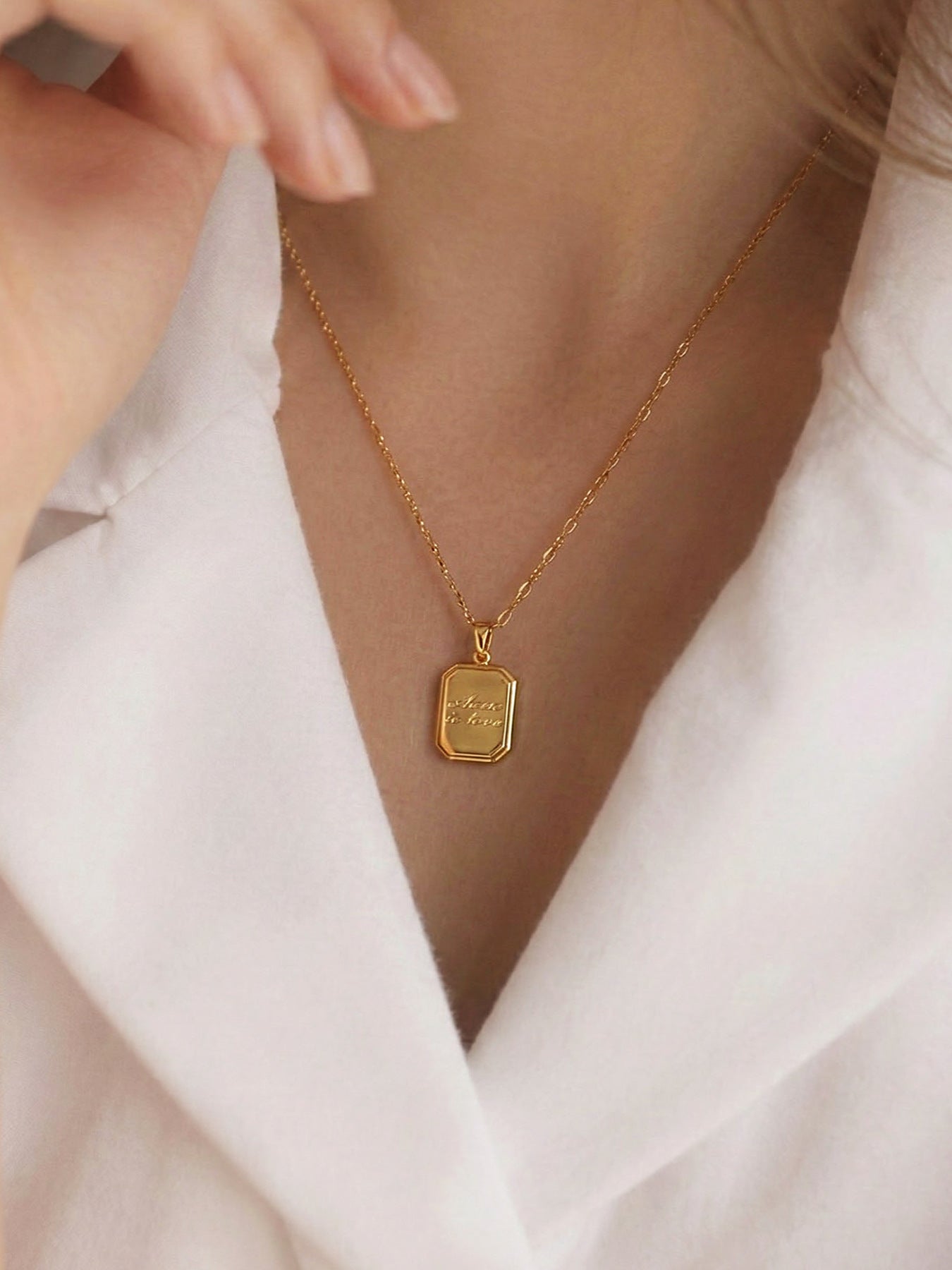 "Where Is Love" Tag Pendant Necklace