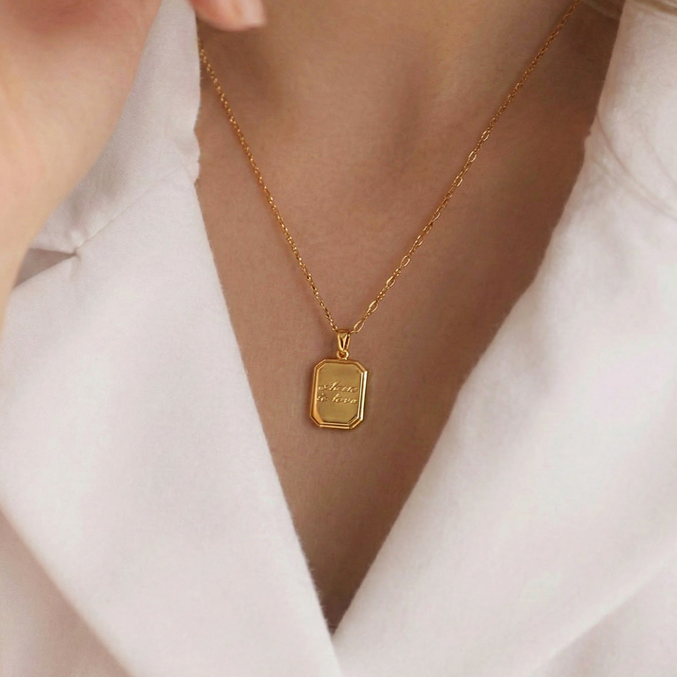 "Where Is Love" Tag Pendant Necklace