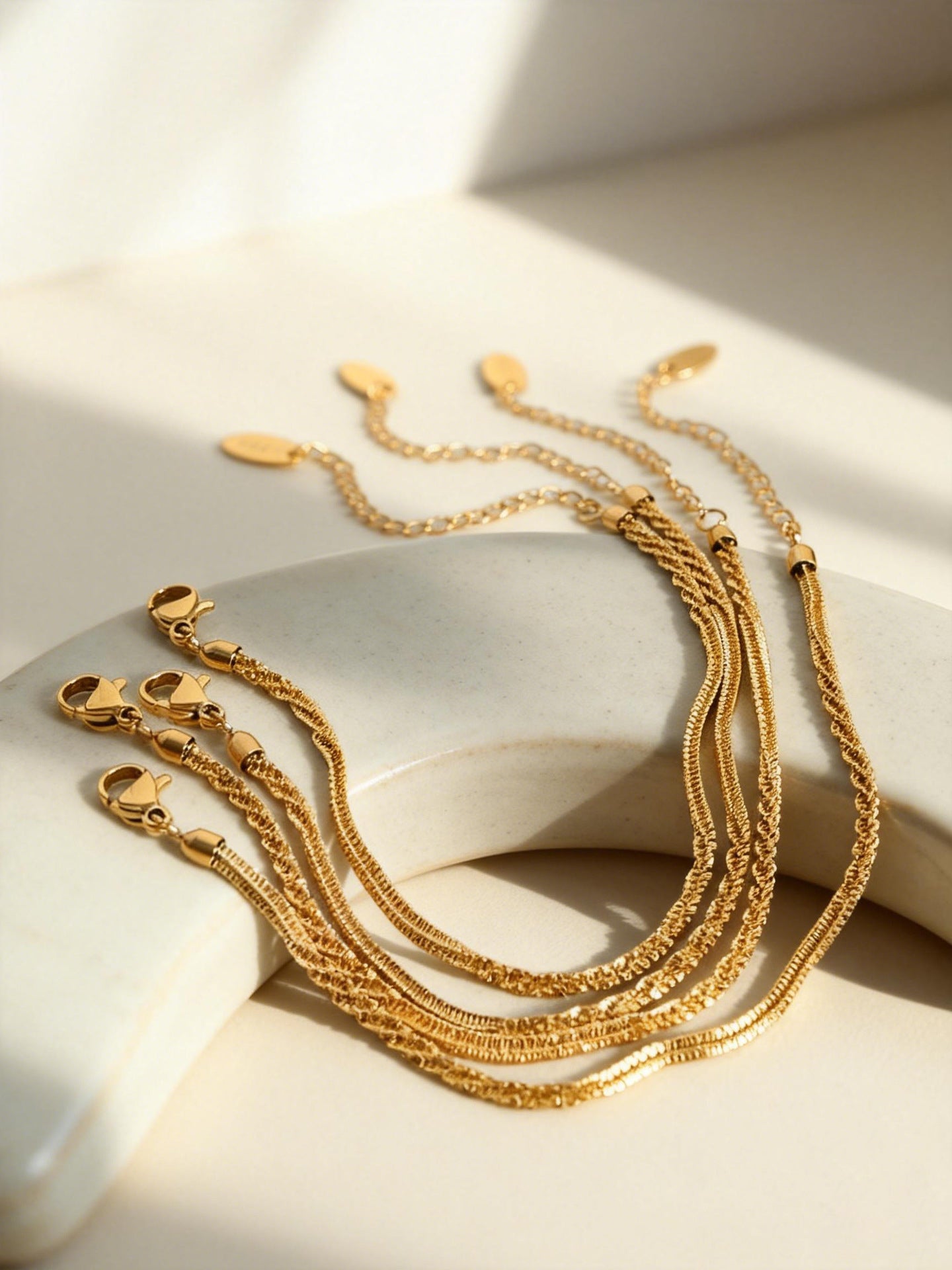 Rope Chain Necklace & Bracelet Set