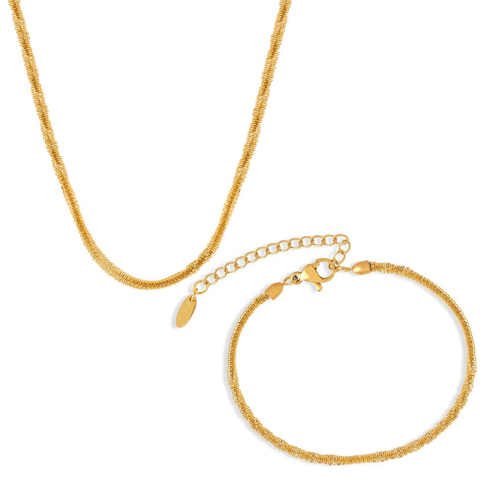 Rope Chain Necklace & Bracelet Set