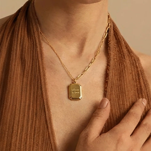 "Where Is Love" Tag Pendant Necklace