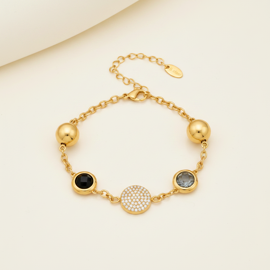 Round Bezel CZ Bracelet luxury studio photo
