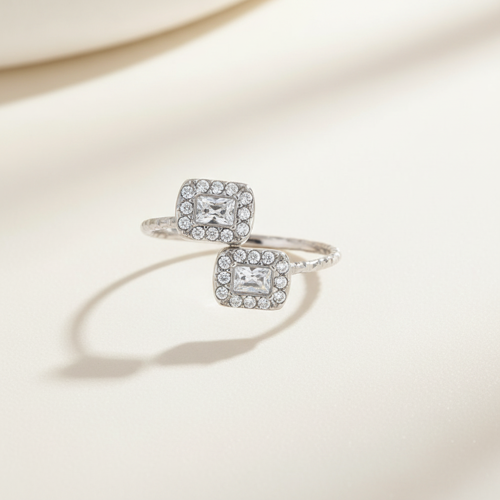 5A Zircon Adjustable Ring luxury studio photo