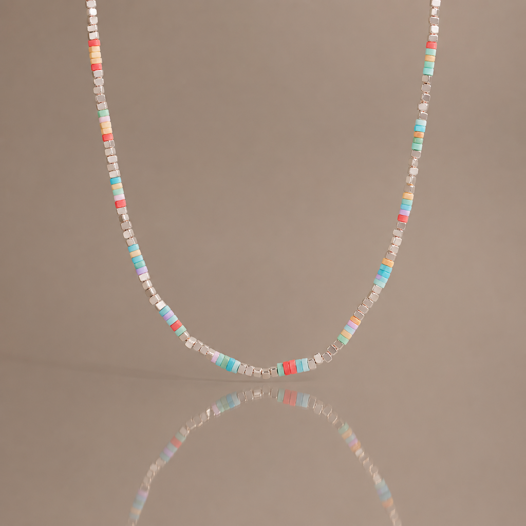 Natural Stone Heishi Bead Necklace