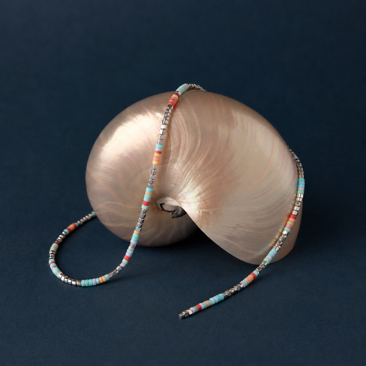 Natural Stone Heishi Bead Necklace