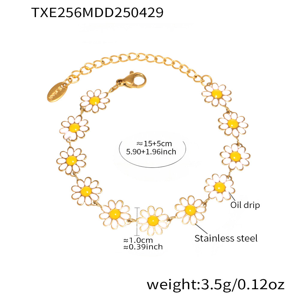 Daisy Flower 18K Gold Chain Jewelry Collection