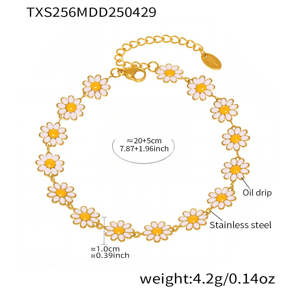 Daisy Flower 18K Gold Chain Jewelry Collection