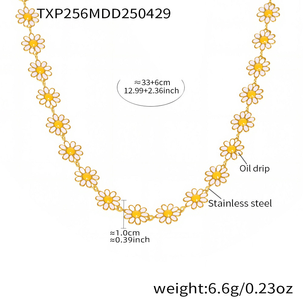 Daisy Flower 18K Gold Chain Jewelry Collection
