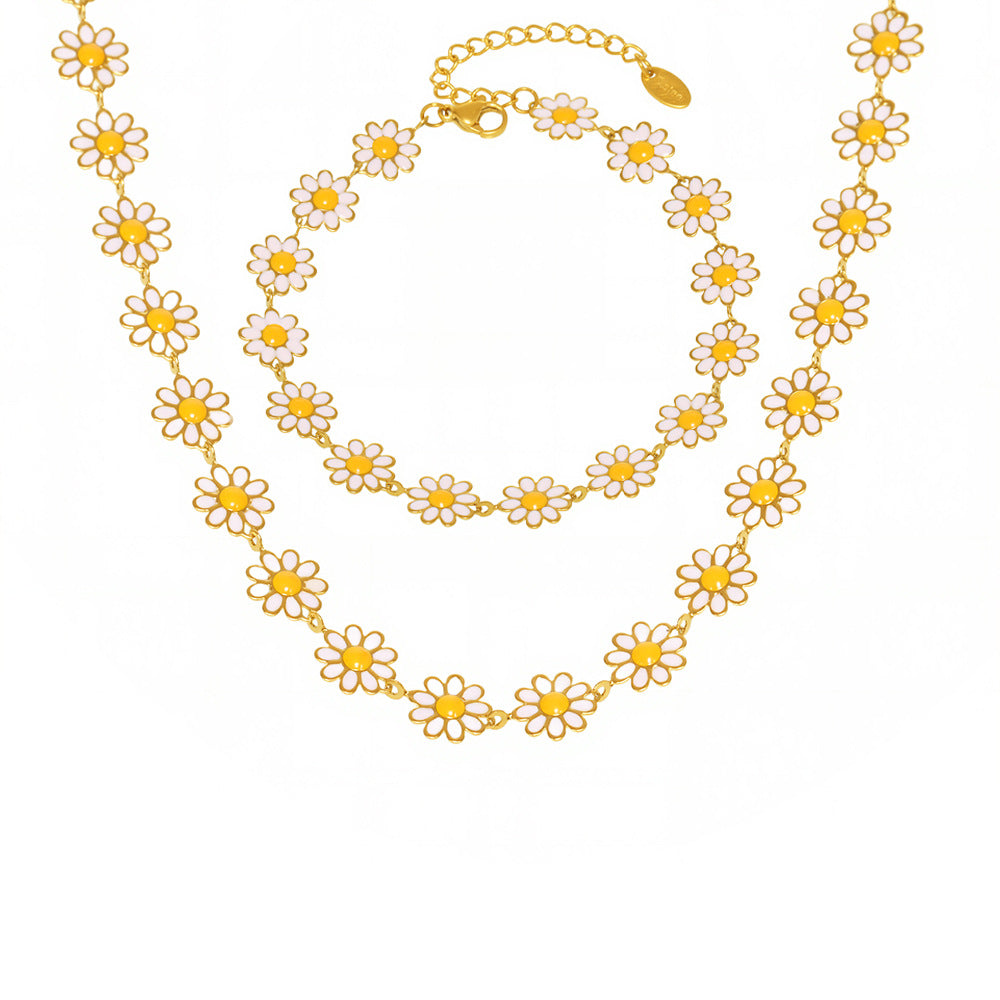 Daisy Flower 18K Gold Chain Jewelry Collection