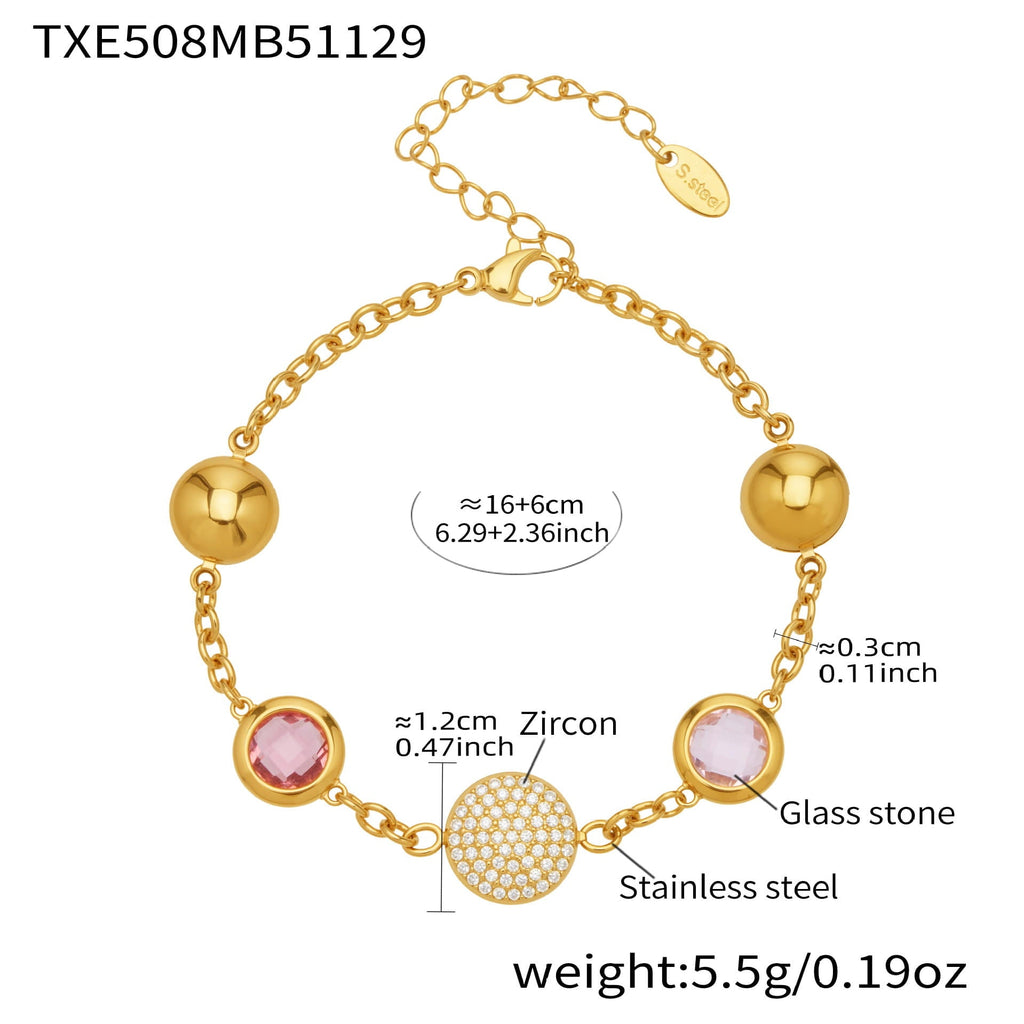 Round Bezel CZ Jewelry Set