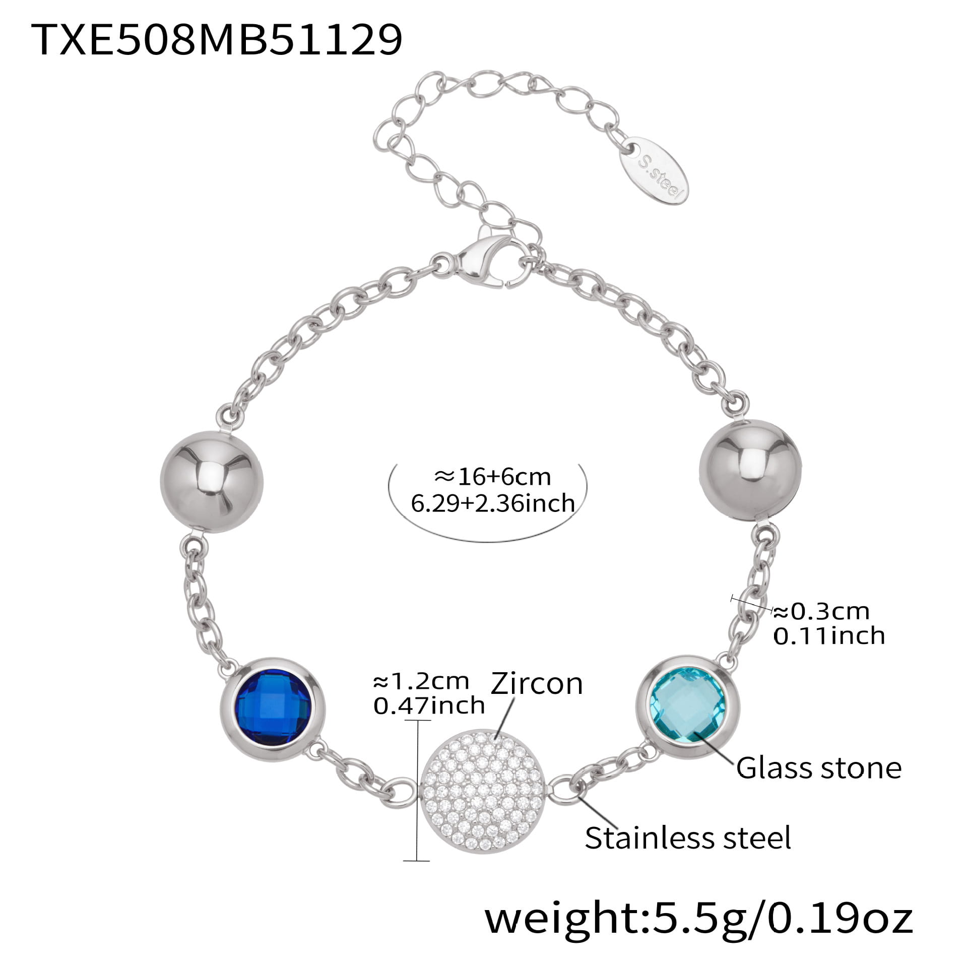 Round Bezel CZ Jewelry Set