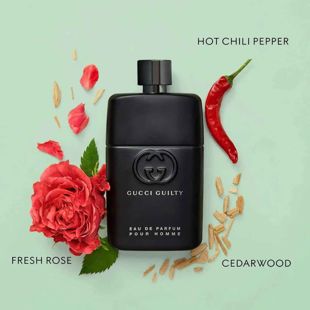 Gucci Guilty Eau de Parfum for Homme with Rose and Cedarwood 3.00 oz - MANOUNE Belly_Jewelry Earrings - Navel_Ring - Necklace - Stud - Manoune_Jewelry - Belly_Ring - Navel_Jewelry Titanium Gold_Plated