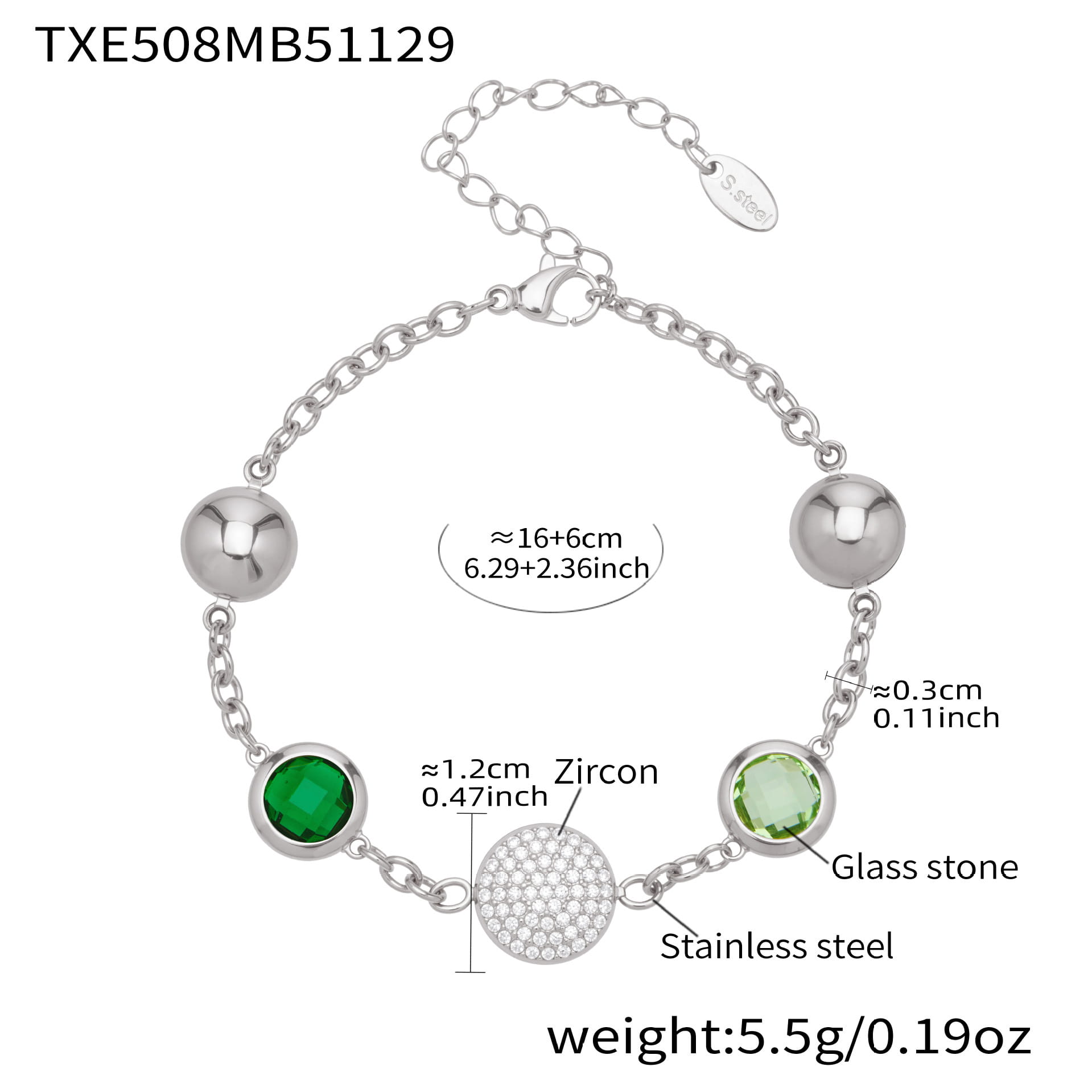 Round Bezel CZ Jewelry Set