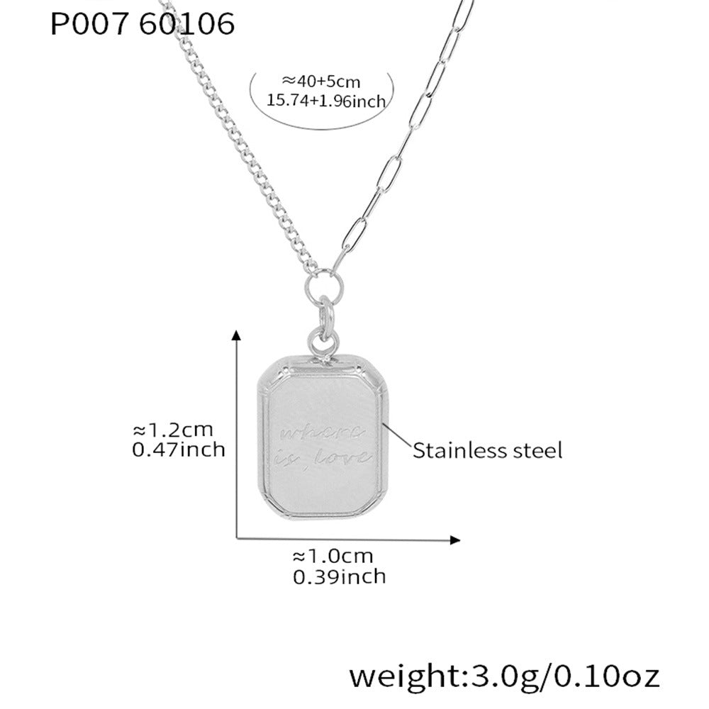 "Where Is Love" Tag Pendant Necklace