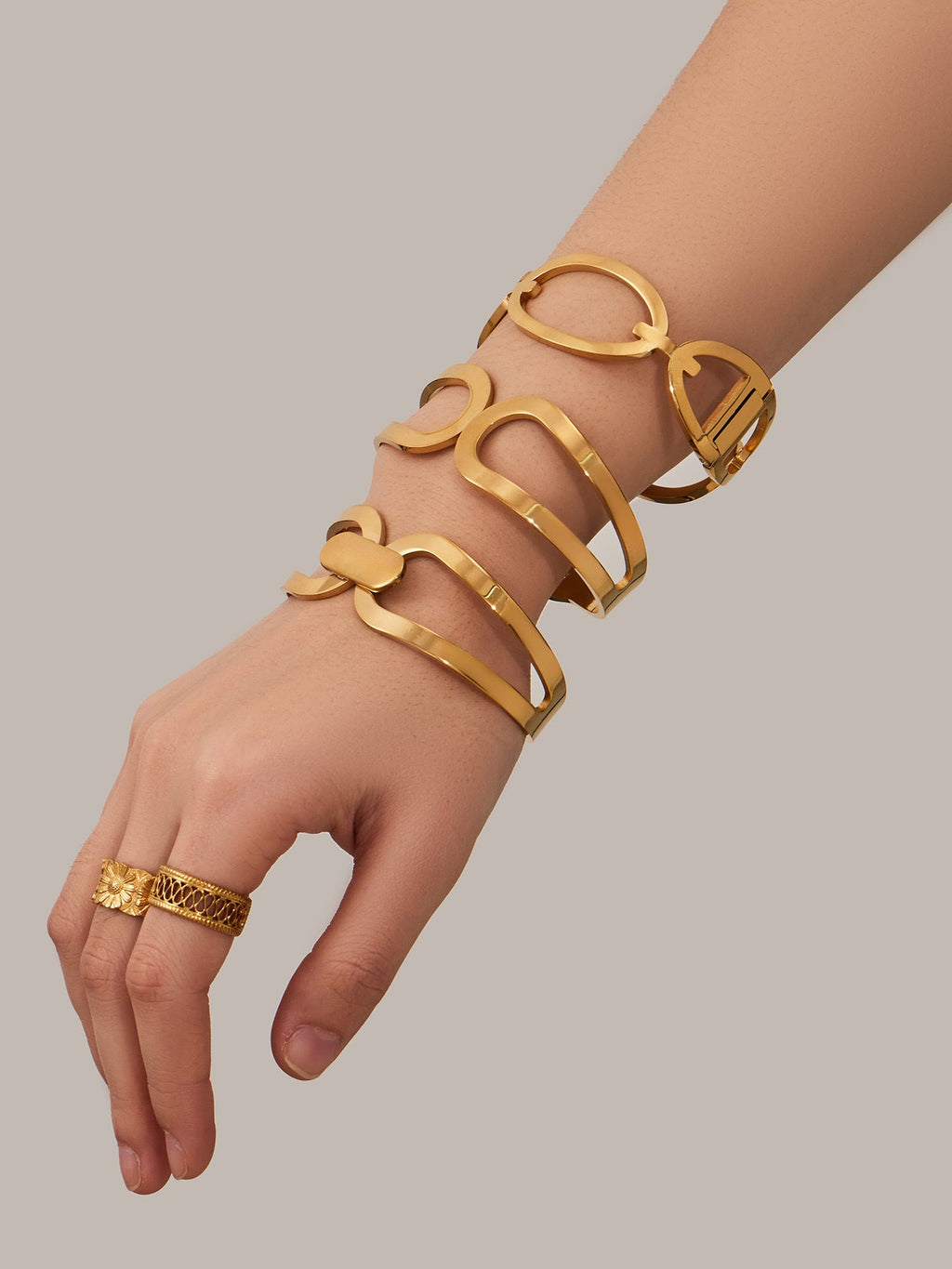 316L Stainless Steel 18K Gold PVD Minimalist Geometric Bracelet