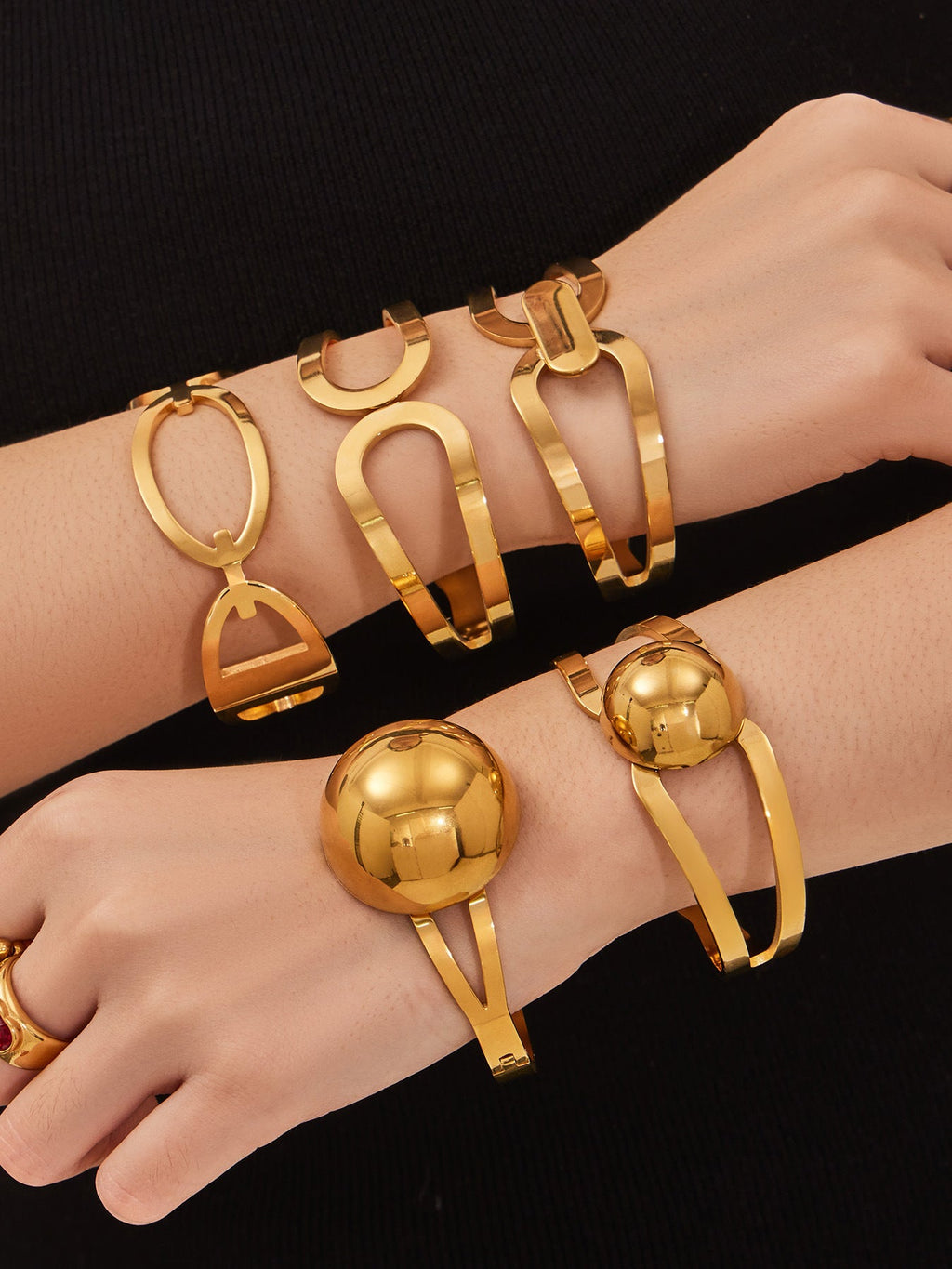 316L Stainless Steel 18K Gold PVD Minimalist Geometric Bracelet