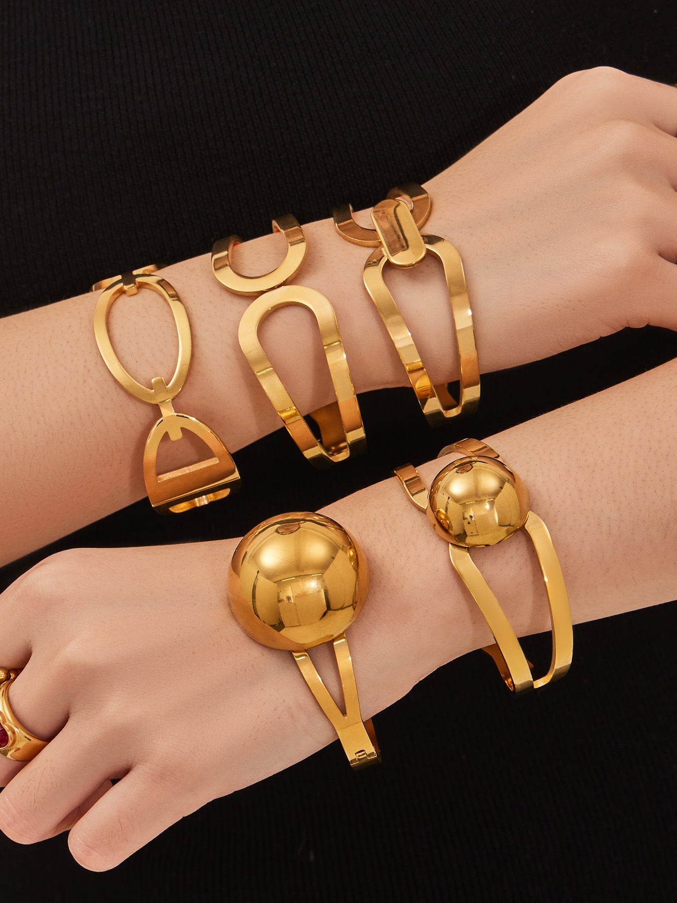 316L Stainless Steel 18K Gold PVD Minimalist Geometric Bracelet