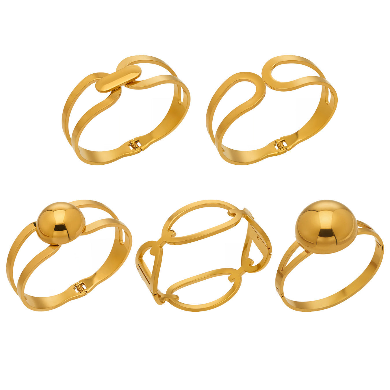316L Stainless Steel 18K Gold PVD Minimalist Geometric Bracelet