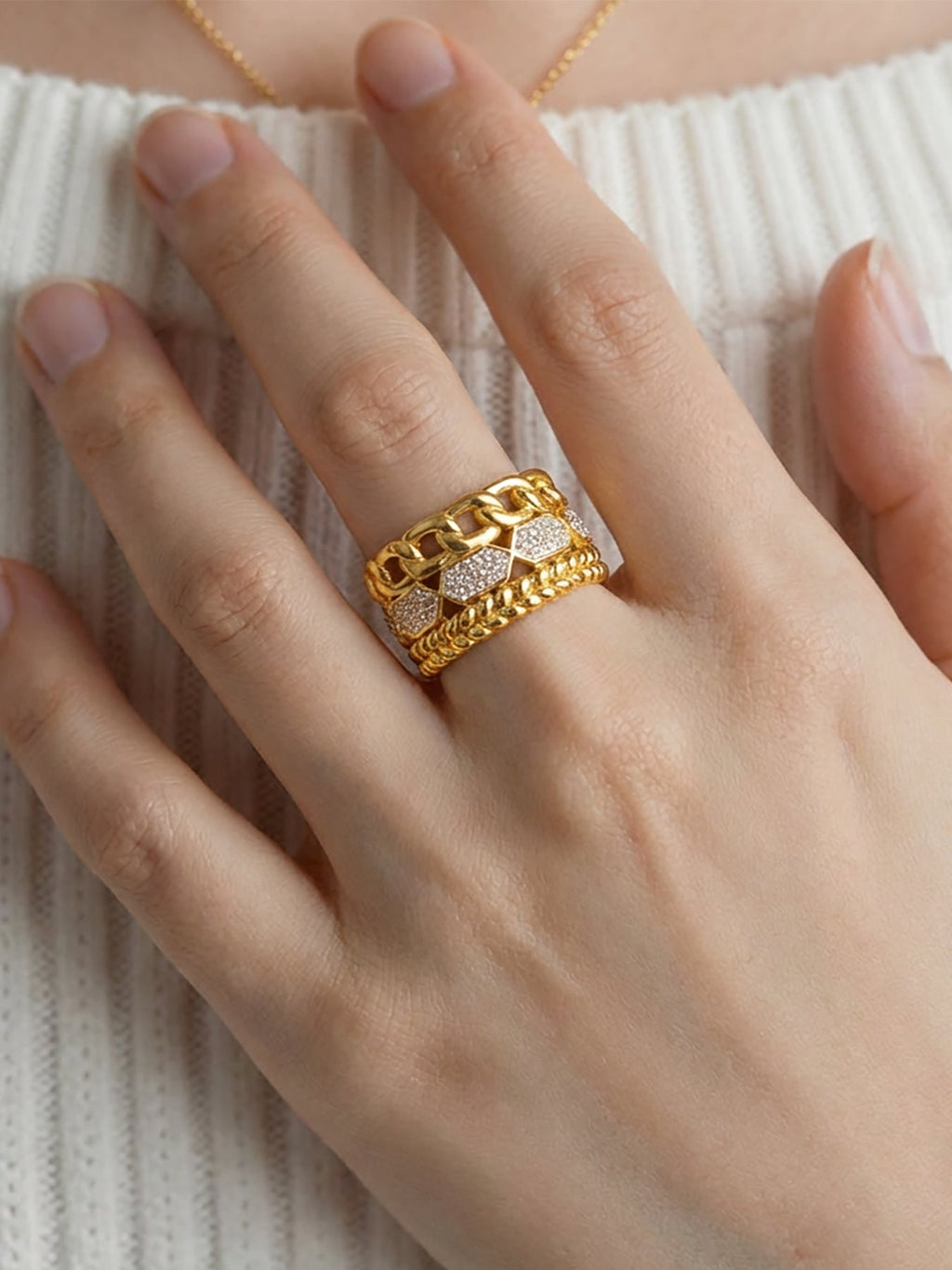 Pavé CZ Gold Ring