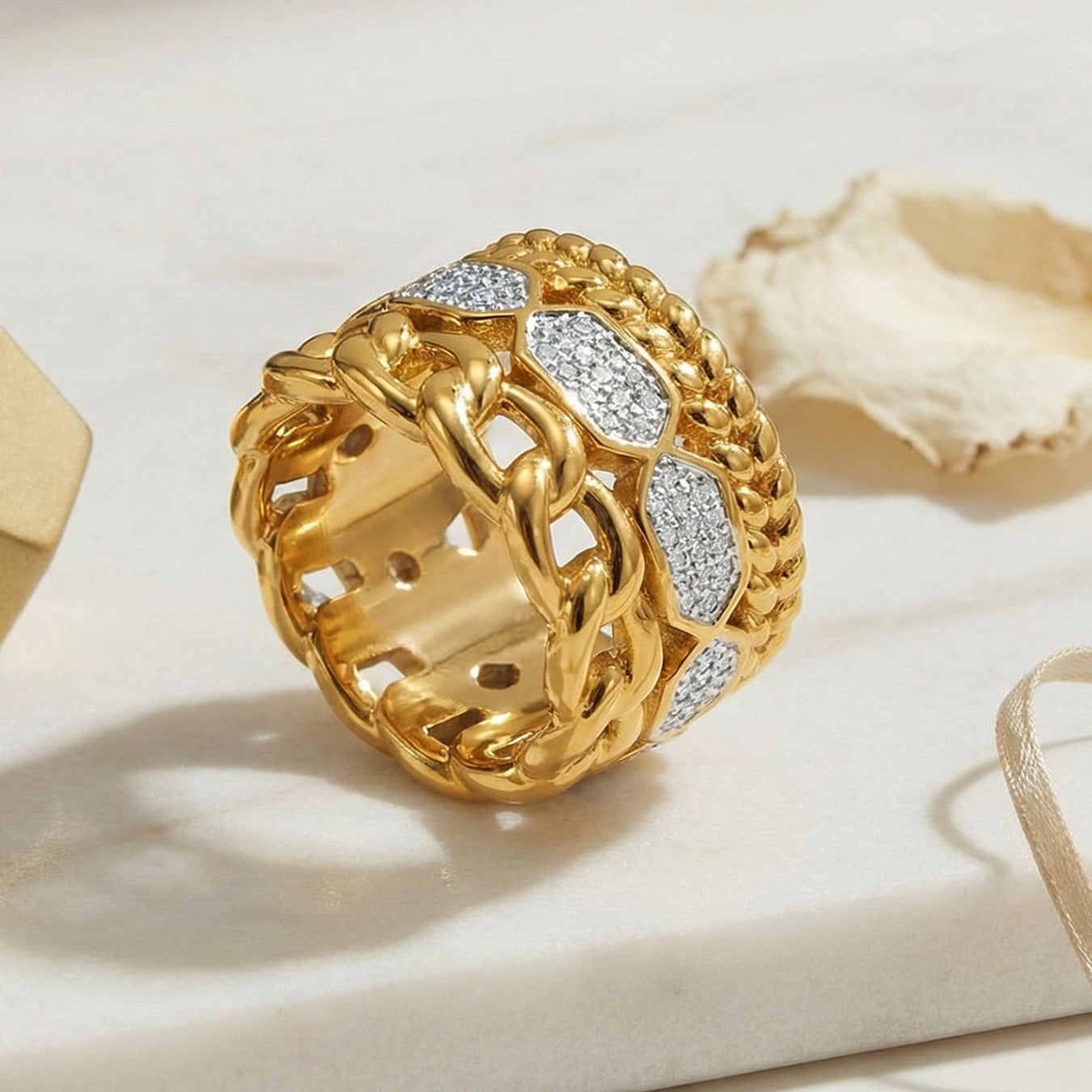 Pavé CZ Gold Ring