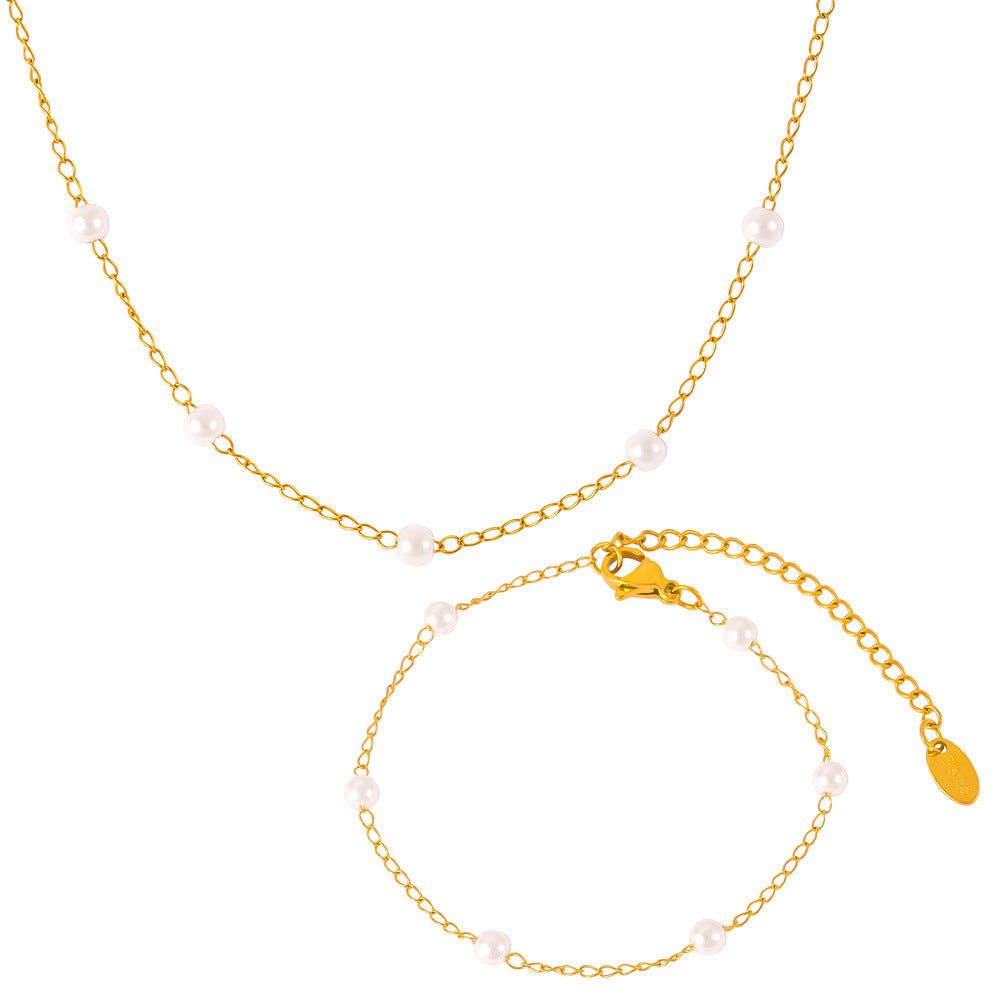 Pearl Minimalist Jewelry Set