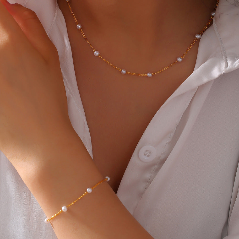 Pearl Minimalist Jewelry Set