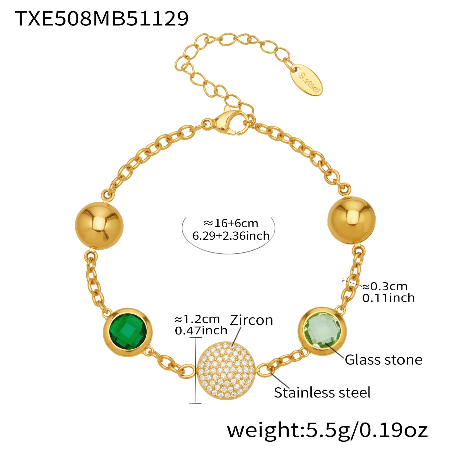 Round Bezel CZ Jewelry Set