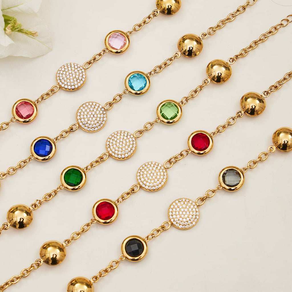Round Bezel CZ Jewelry Set
